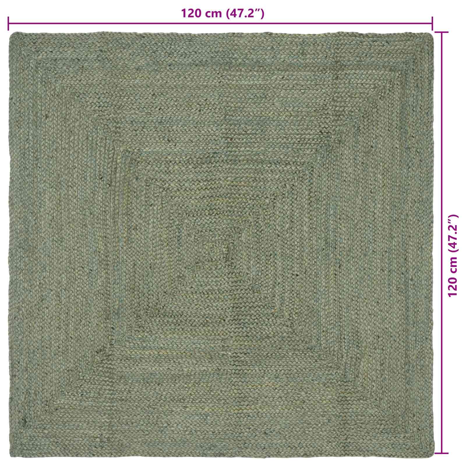 Kusové Koberce Obdélníkový Olivově Zelená 120 X 120 Cm Juta