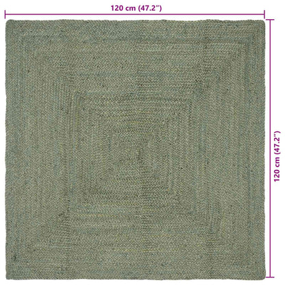 Kusové Koberce Obdélníkový Olivově Zelená 120 X 120 Cm Juta