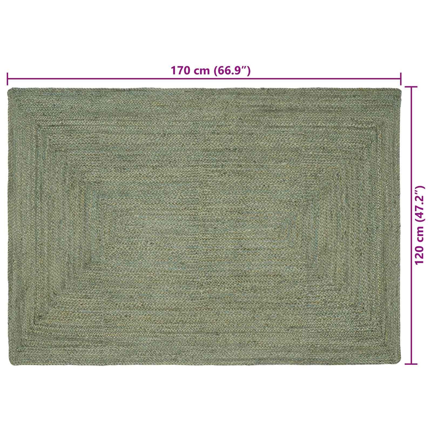 Kusové Koberce Obdélníkový Olivově Zelená 120 X 170 Cm Juta