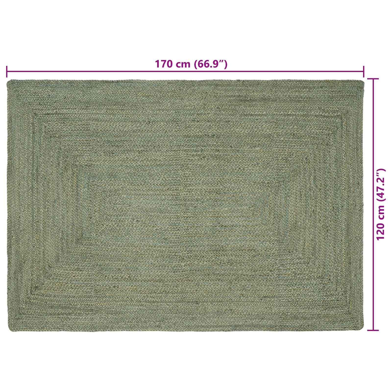 Kusové Koberce Obdélníkový Olivově Zelená 120 X 170 Cm Juta