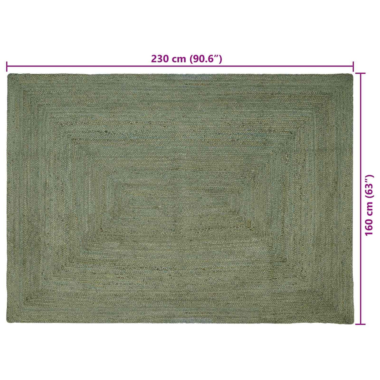 Kusové Koberce Obdélníkový Olivově Zelená 160 X 230 Cm Juta