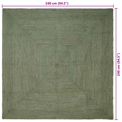 Kusové Koberce Čtvercový Olivově Zelená 240 X 240 Cm Juta