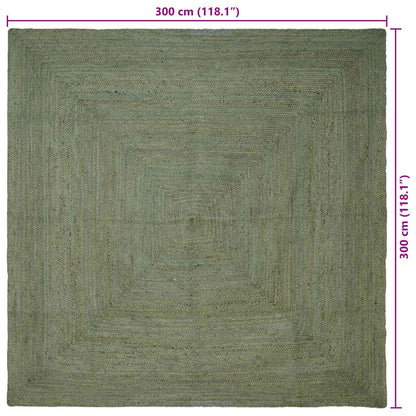 Kusové Koberce Čtvercový Olivově Zelená 300 X 300 Cm Juta