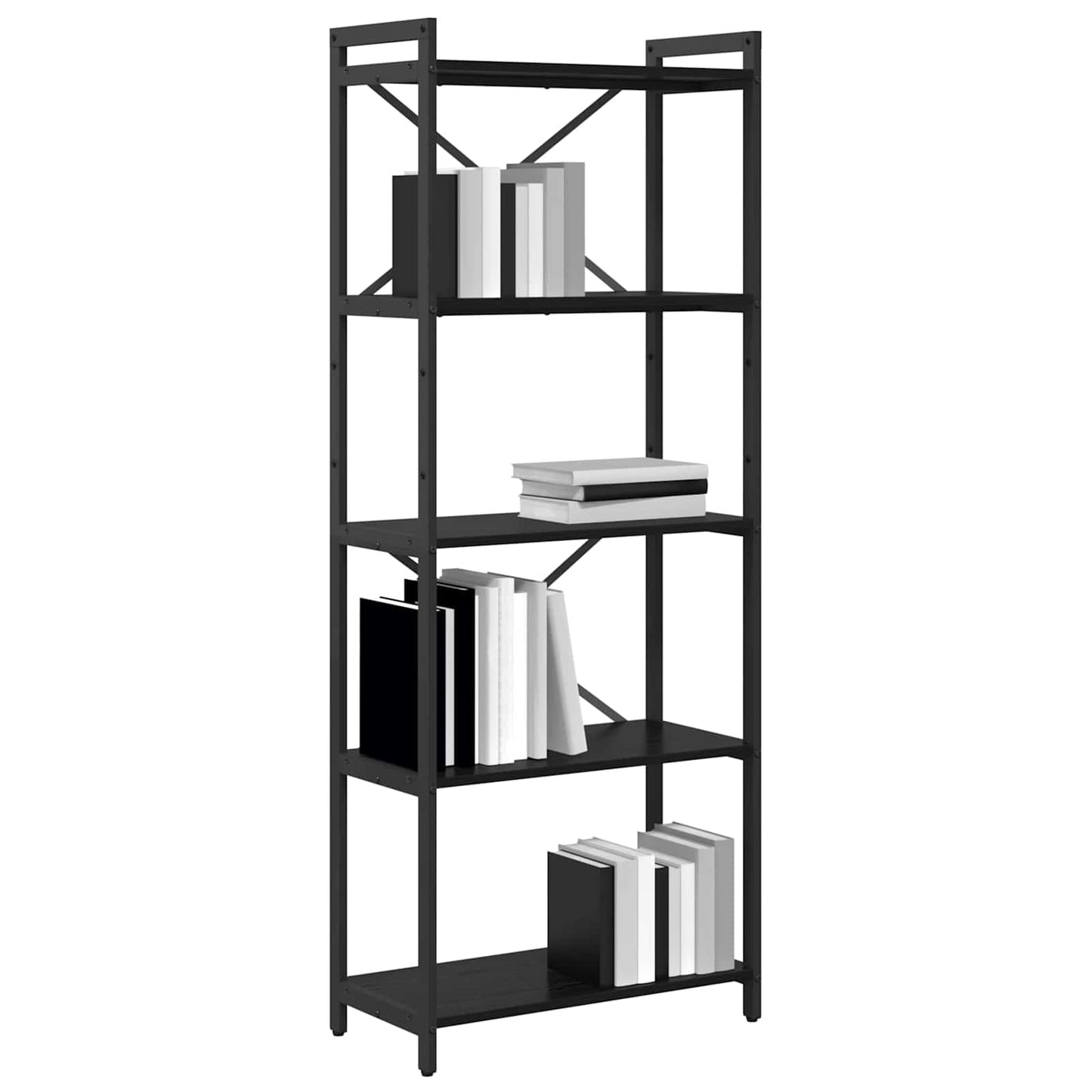 Knihovna 60 X 30 X 155 Cm Kompozitní Dřevo Černý Dub