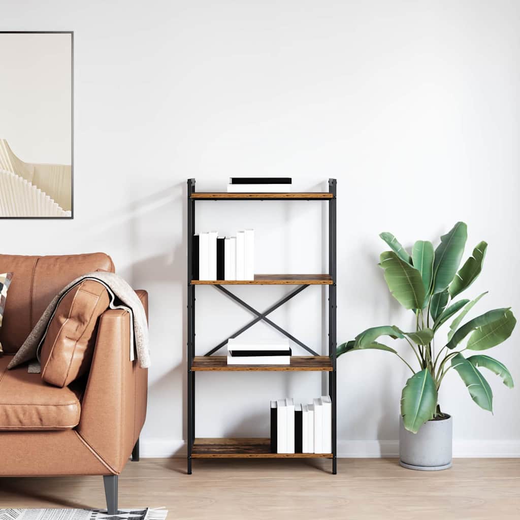 Knihovna 60 X 30 X 120 Cm Kompozitní Dřevo Staré Dřevo