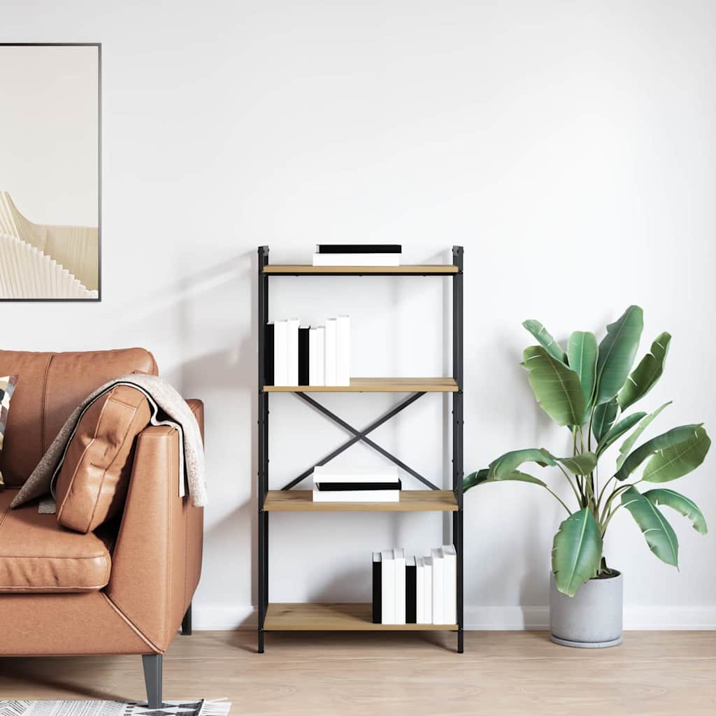 Knihovna 60 X 30 X 120 Cm Kompozitní Dřevo Artisanový Dub