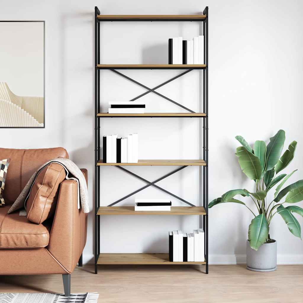 Knihovna 80 X 30 X 189,5 Cm Kompozitní Dřevo Artisanový Dub