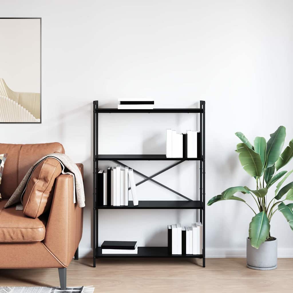 Knihovna 80 X 30 X 120 Cm Kompozitní Dřevo Černý Dub