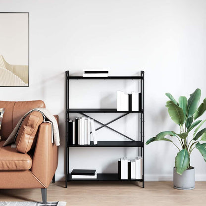 Knihovna 80 X 30 X 120 Cm Kompozitní Dřevo Černý Dub