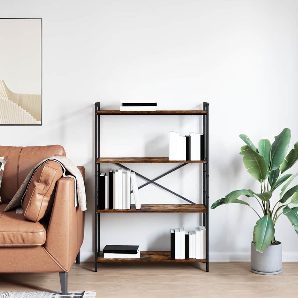 Knihovna 80 X 30 X 120 Cm Kompozitní Dřevo Kouřový Dub