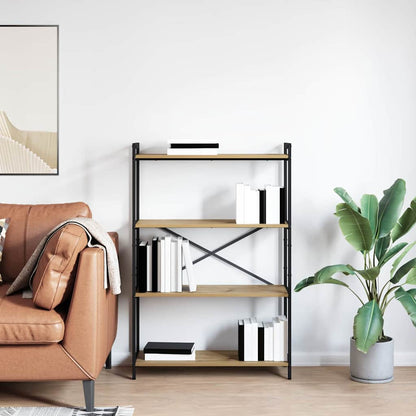 Knihovna 80 X 30 X 120 Cm Kompozitní Dřevo Artisanový Dub