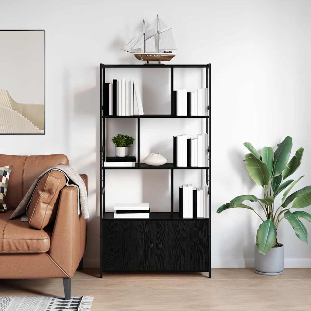 Knihovna 80 X 30 X 155,5 Cm Kompozitní Dřevo Černý Dub