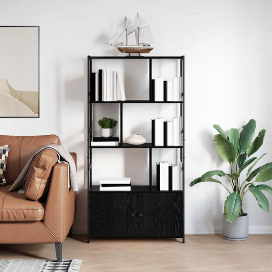 Knihovna 80 X 30 X 155,5 Cm Kompozitní Dřevo Černý Dub