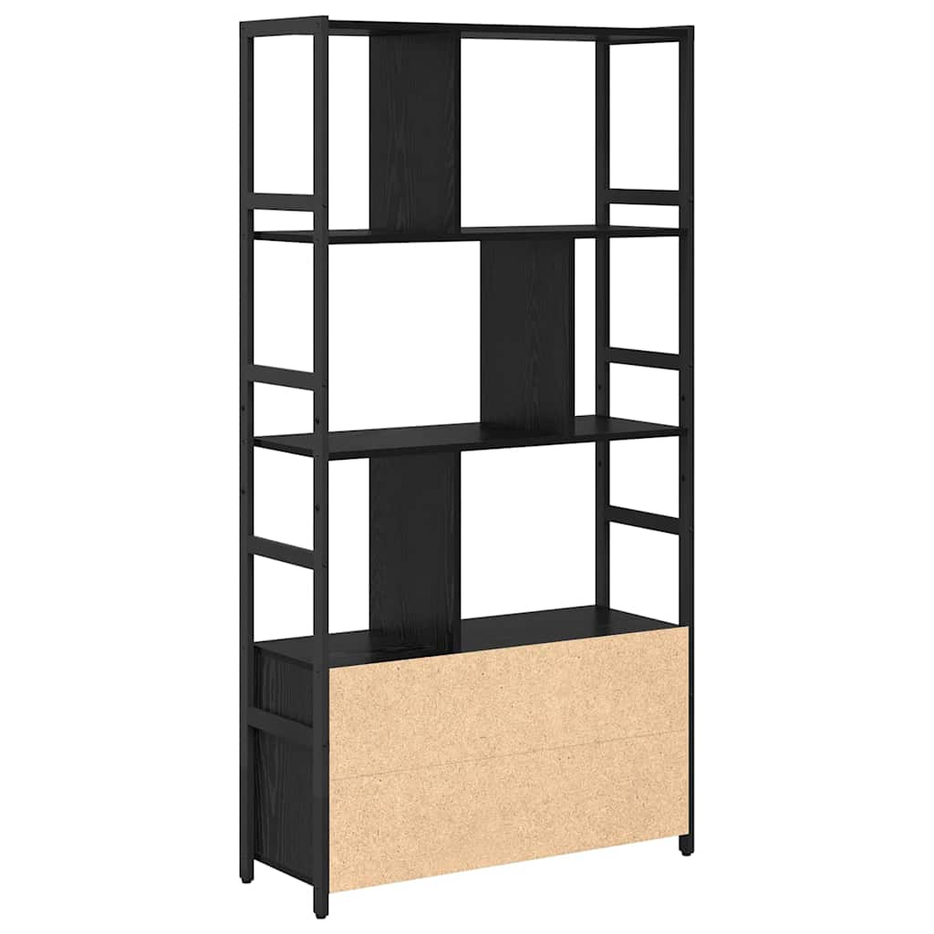 Knihovna 80 X 30 X 155,5 Cm Kompozitní Dřevo Černý Dub