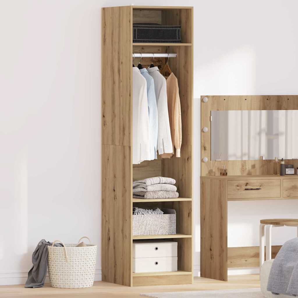 Šatní Skříň Artisanový Dub 50 X 50 X 200 Cm Kompozitní Dřevo