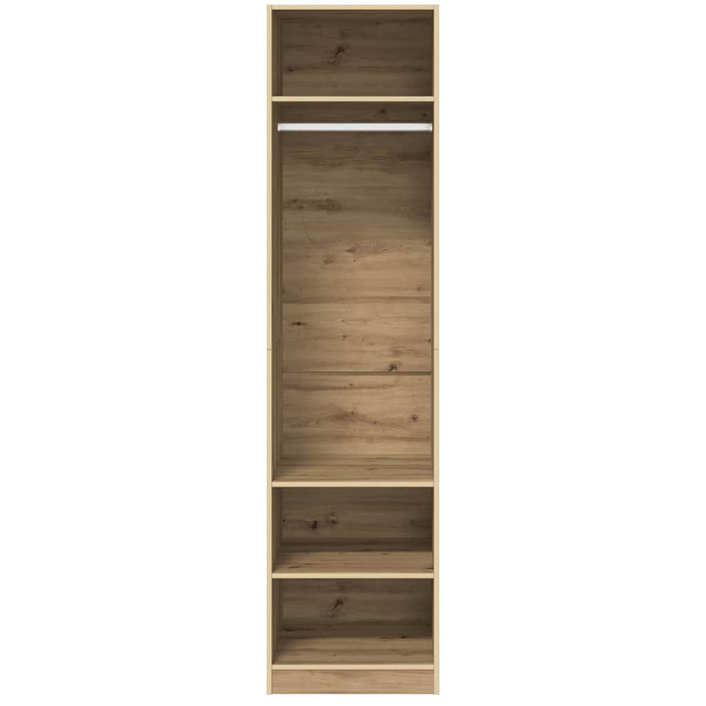 Šatní Skříň Artisanový Dub 50 X 50 X 200 Cm Kompozitní Dřevo