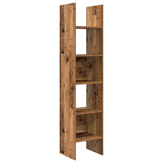 Knihovna 5 Úrovní 40 X 35 X 180 Cm Kompozitní Dřevo Staré Dřevo