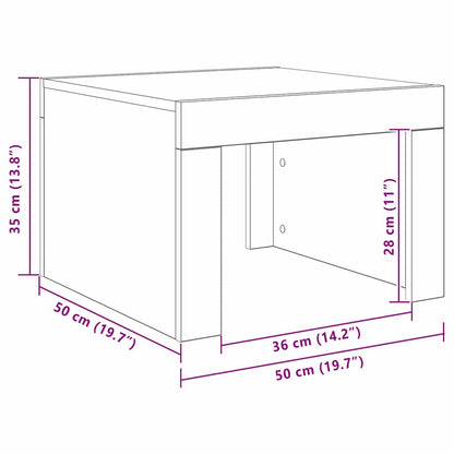 Konferenční Stolek Černý Dub 50 X 50 X 35 Cm Kompozitní Dřevo