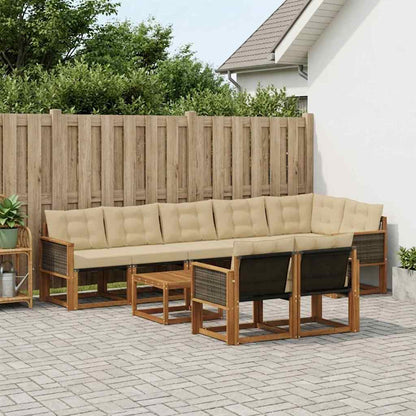 Venkovní Pohovková Souprava 9 Ks Přirozená A Krémová