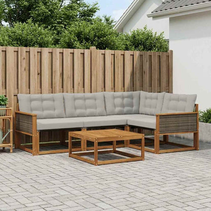 Venkovní Pohovková Souprava 5 Ks Přirozená A Černá