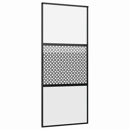 Skleněné Dveře Řezací Černá 90 X 2 X 205 Cm Hliník
