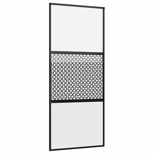 Skleněné Dveře Řezací Černá 90 X 2 X 205 Cm Hliník