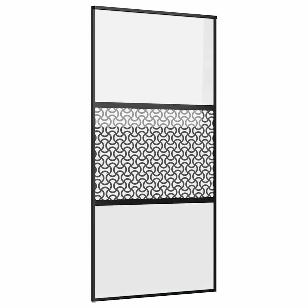 Skleněné Dveře Řezací Černá 102,5 X 2 X 205 Cm Hliník