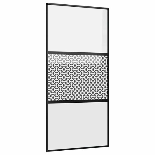 Skleněné Dveře Řezací Černá 102,5 X 2 X 205 Cm Hliník