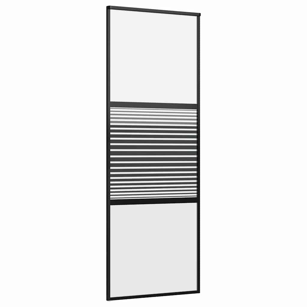 Skleněné Dveře Pruhovaný Černá 76 X 2 X 205 Cm Hliník