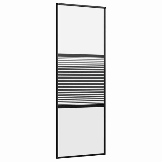 Skleněné Dveře Pruhovaný Černá 76 X 2 X 205 Cm Hliník