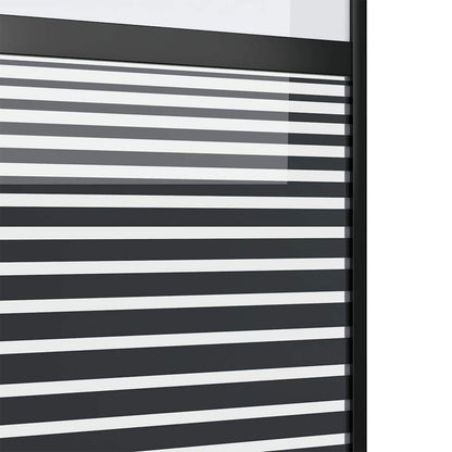Skleněné Dveře Pruhovaný Černá 102,5 X 2 X 205 Cm Hliník