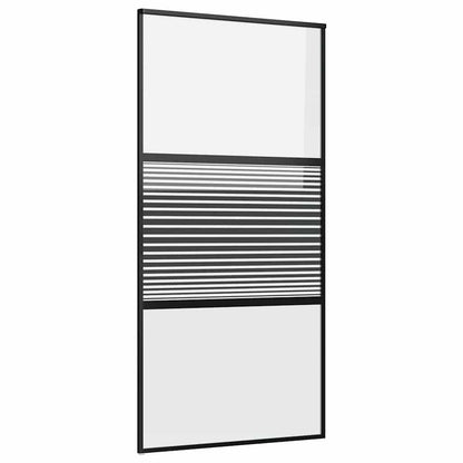 Skleněné Dveře Pruhovaný Černá 102,5 X 2 X 205 Cm Hliník