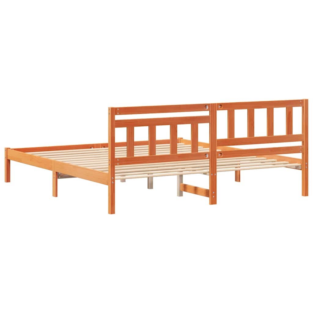 Rám Postele Voskově Hnědá 200 X 200 Cm Masivní Borové Dřevo
