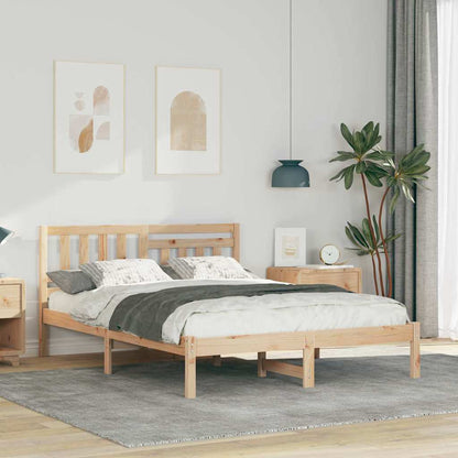 Rám Postele S Čelo Hnědá 120 X 190 Cm Masivní Borové Dřevo
