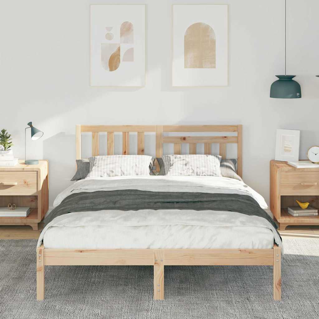 Rám Postele S Čelo Hnědá 120 X 190 Cm Masivní Borové Dřevo