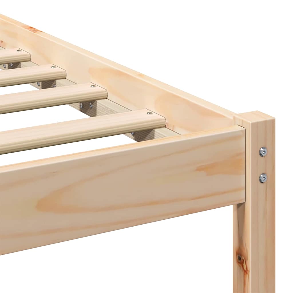 Rám Postele S Čelo Hnědá 90 X 190 Cm Masivní Borové Dřevo