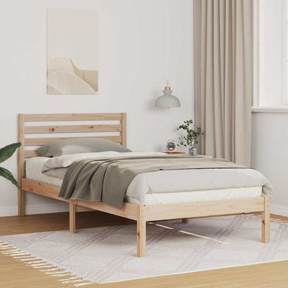 Rám Postele S Čelo Hnědá 75 X 190 Cm Masivní Borové Dřevo