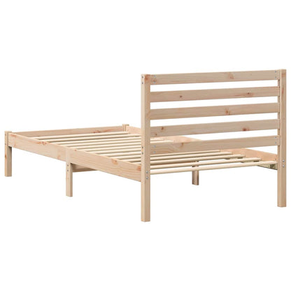 Rám Postele S Čelo Hnědá 75 X 190 Cm Masivní Borové Dřevo