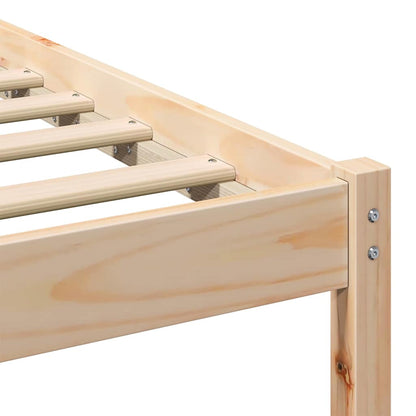 Rám Postele S Čelo Hnědá 200 X 200 Cm Masivní Borové Dřevo