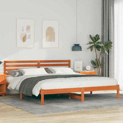 Rám Postele Voskově Hnědá 200 X 200 Cm Masivní Borové Dřevo