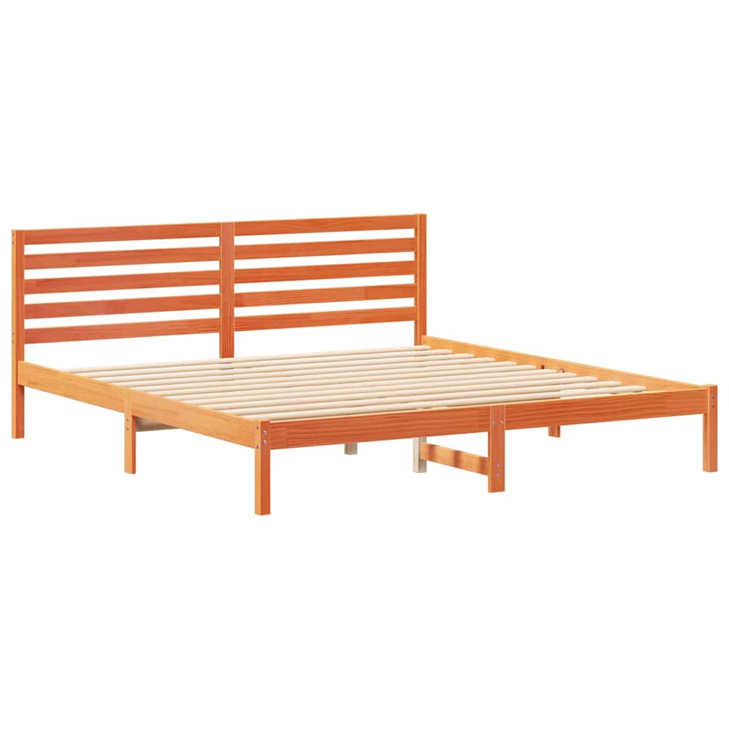 Rám Postele Voskově Hnědá 200 X 200 Cm Masivní Borové Dřevo