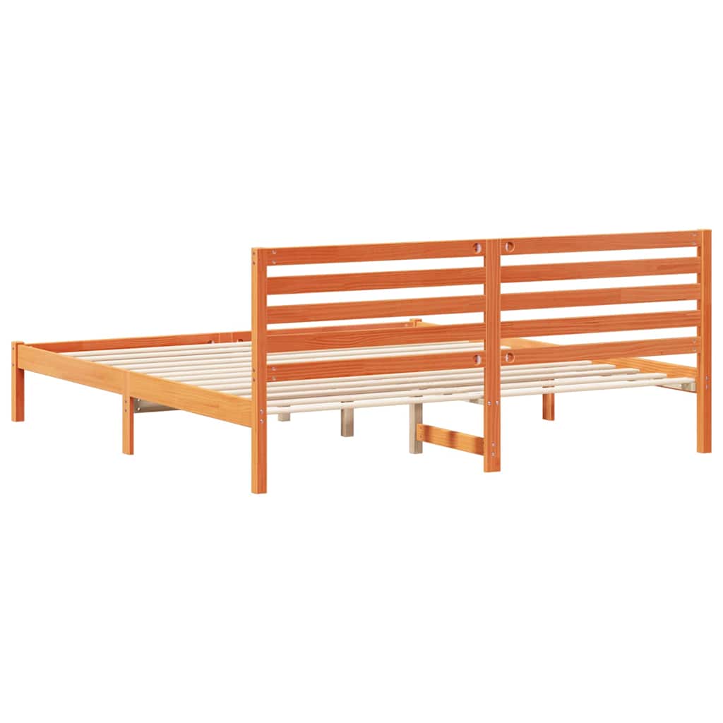 Rám Postele Voskově Hnědá 200 X 200 Cm Masivní Borové Dřevo