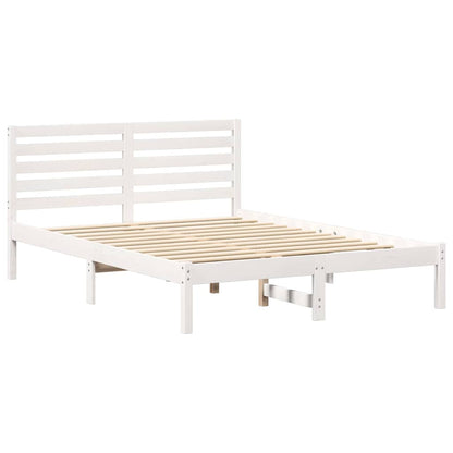 Rám Postele S Čelo Bílá 120 X 200 Cm Masivní Borové Dřevo