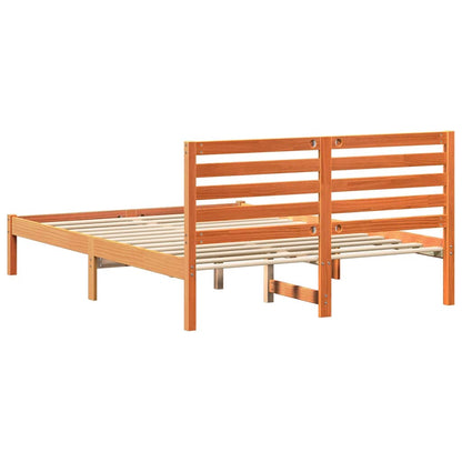 Rám Postele Voskově Hnědá 140 X 190 Cm Masivní Borové Dřevo