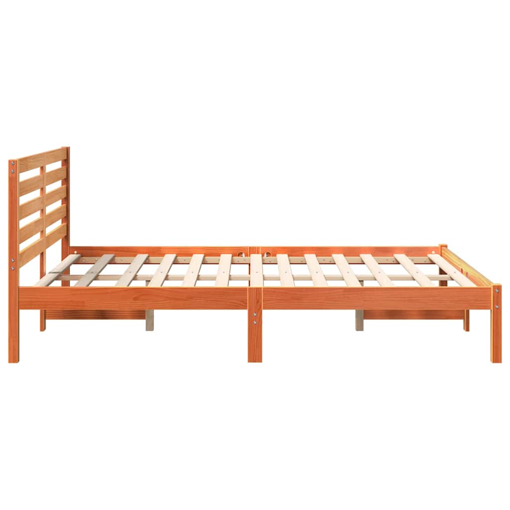 Rám Postele Voskově Hnědá 140 X 190 Cm Masivní Borové Dřevo