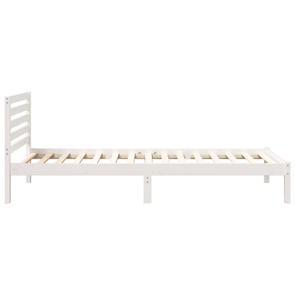 Rám Postele S Čelo Bílá 90 X 210 Cm Masivní Borové Dřevo