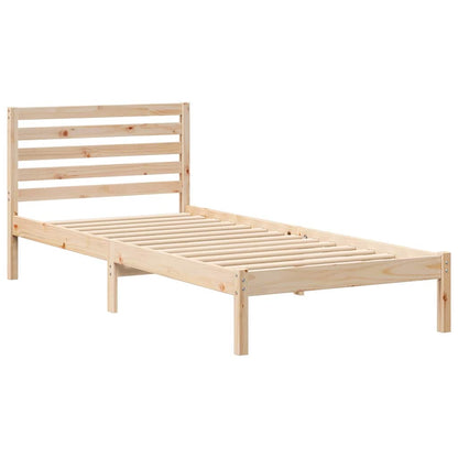 Rám Postele S Čelo Hnědá 100 X 210 Cm Masivní Borové Dřevo