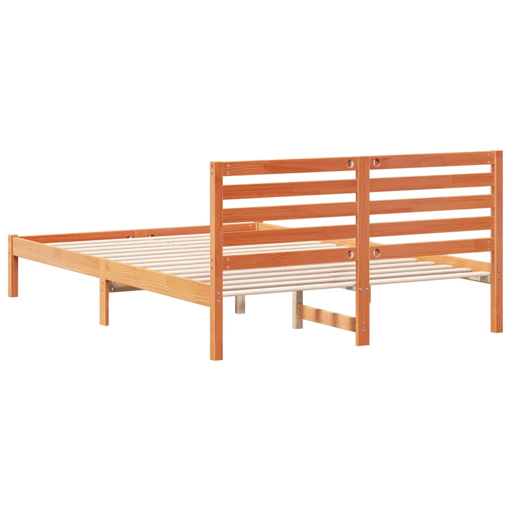 Rám Postele Voskově Hnědá 140 X 210 Cm Masivní Borové Dřevo