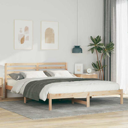 Rám Postele S Čelo Hnědá 160 X 210 Cm Masivní Borové Dřevo