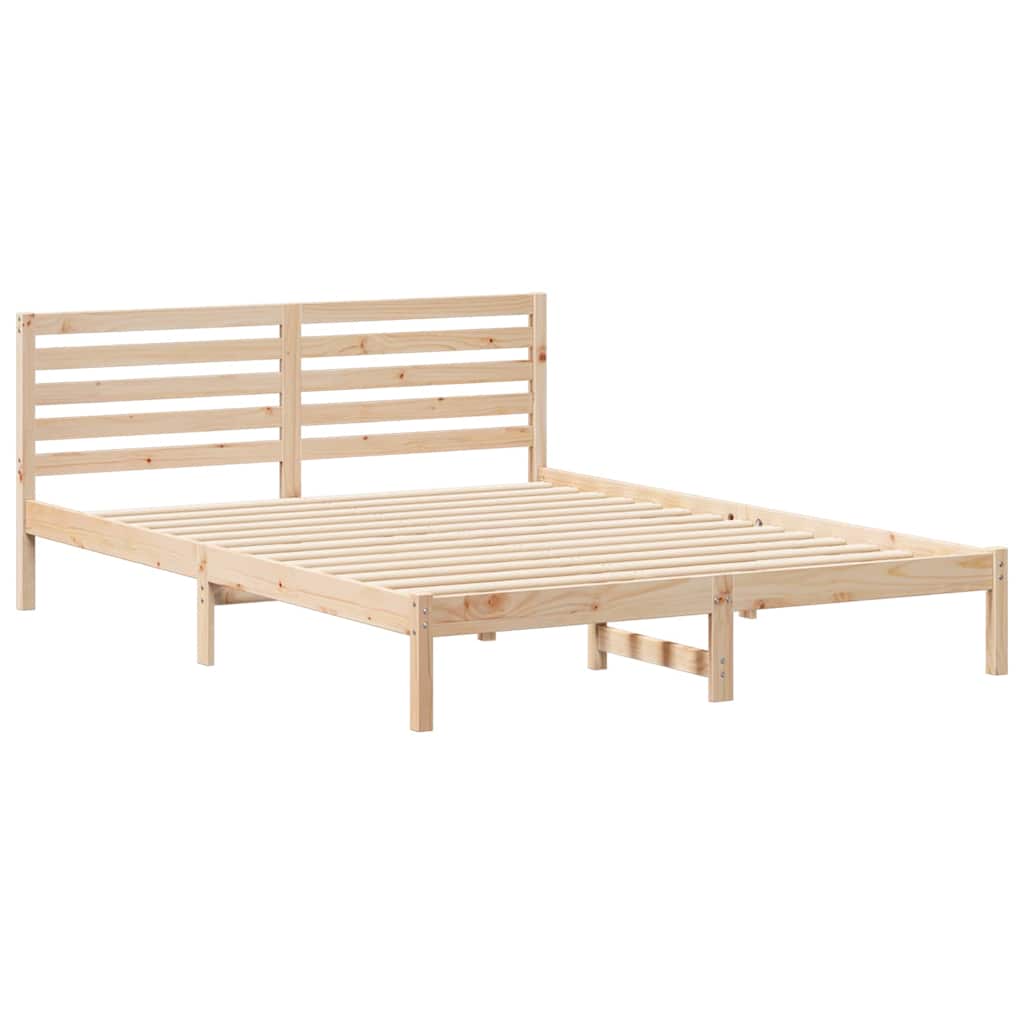Rám Postele S Čelo Hnědá 160 X 210 Cm Masivní Borové Dřevo